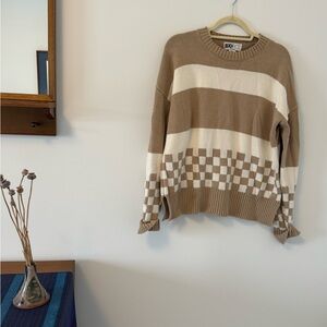 Beach Riot Cream Checker and Striped Sweater
